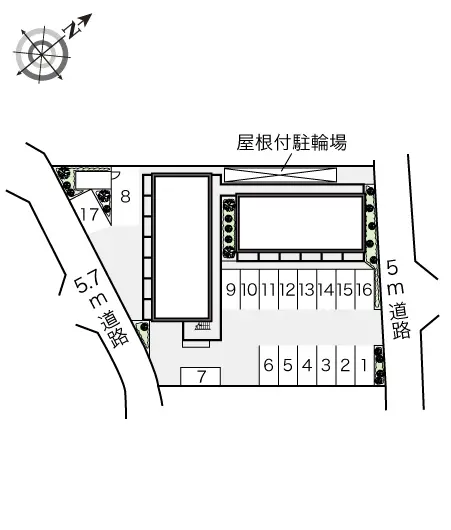 ★手数料０円★大東市三箇　月極駐車場（LP）